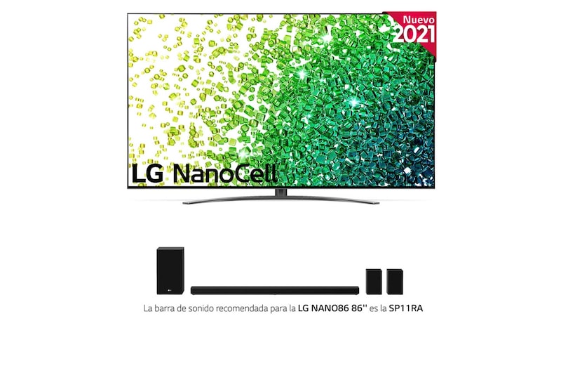 LG 4K NanoCell, SmartTV webOS 6.0, Procesador Inteligente 4K α7 Gen4 con AI, HDR Dolby Vision, DOLBY ATMOS [Clase de eficiencia energética G], 86NANO866PA