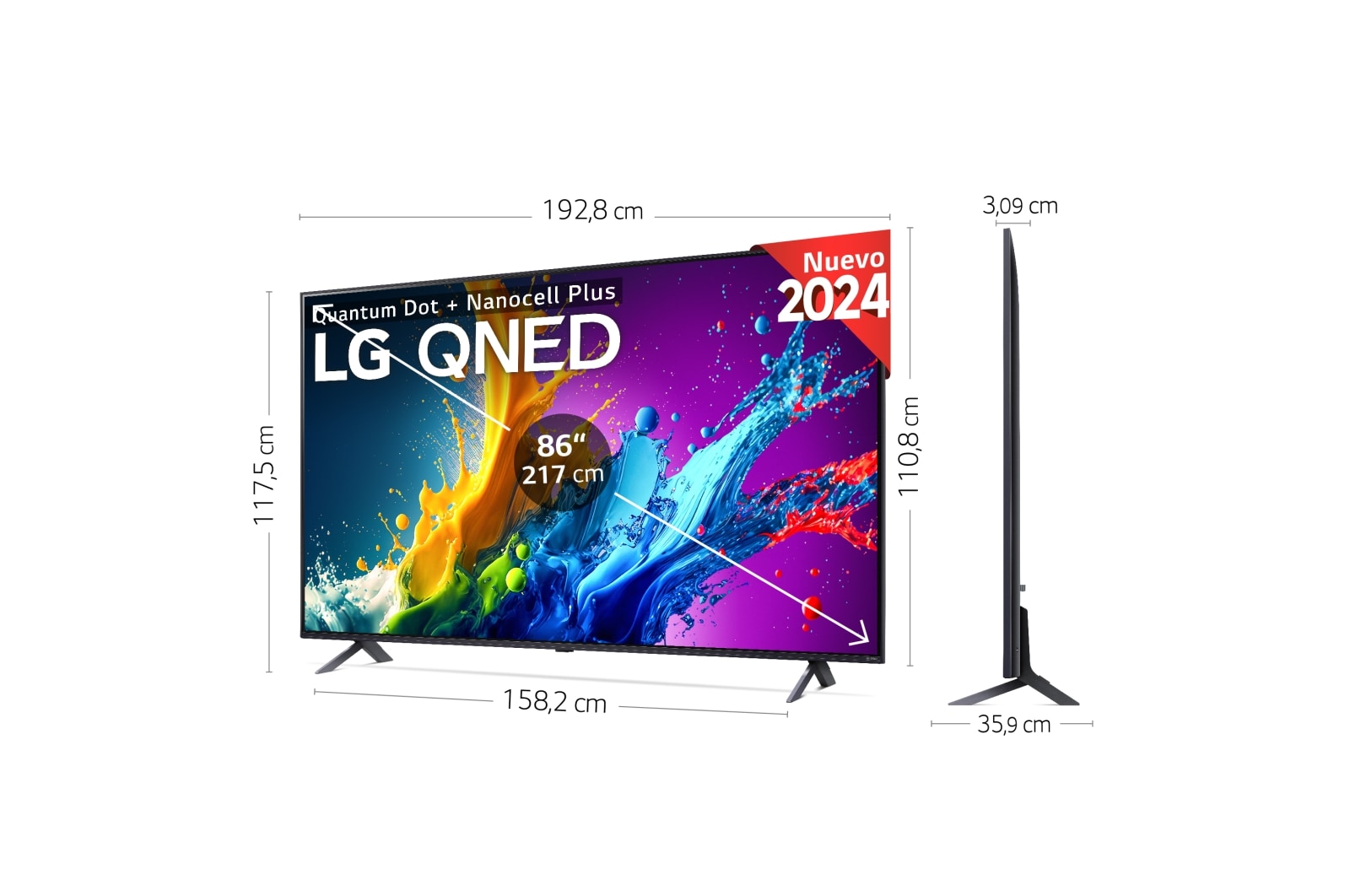 LG 86 pulgadas Smart TV LG QNED80 AI 4K 2024, 86QNED80T6A