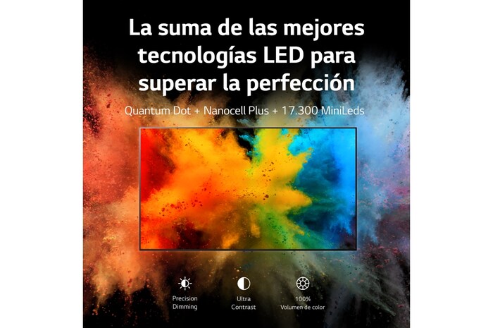 LG TV LG QNED MiniLED 4K 65'' Serie 91, Procesador Gran Potencia, Dolby Vision / Dolby Atmos, Smart TV webOS22, perfecto para gaming., 65QNED916QE