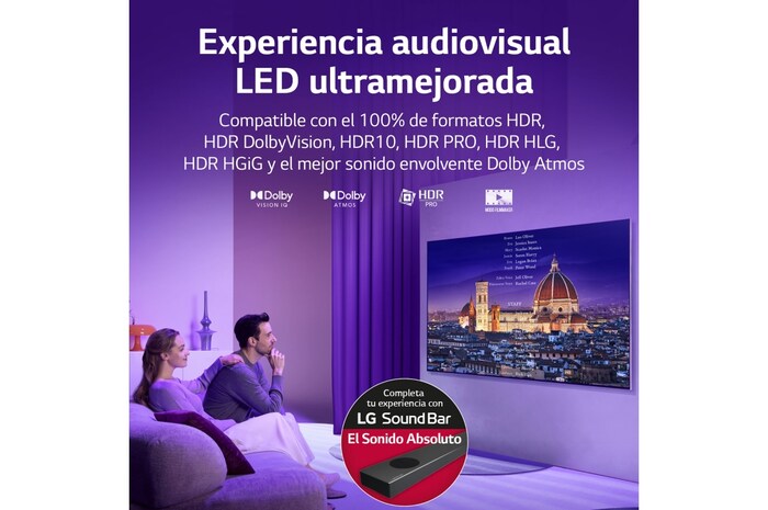 LG TV LG QNED MiniLED 4K 65'' Serie 91, Procesador Gran Potencia, Dolby Vision / Dolby Atmos, Smart TV webOS22, perfecto para gaming., 65QNED916QE