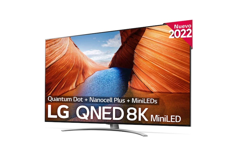 LG Televisor LG 8K QNED Mini LED, Procesador Inteligente de Máxima Potencia 8K α9 Gen 5 con IA, compatible con el 100% de formatos HDR, HDR Dolby Vision y Dolby Atmos, Smart TV webOS22, perfecto para Gaming., 86QNED996QB