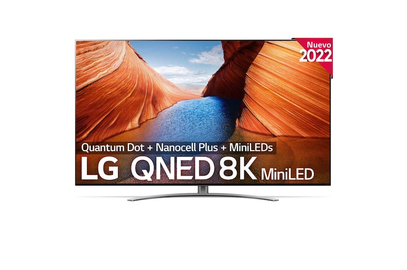 LG Televisor LG 8K QNED Mini LED, Procesador Inteligente de Máxima Potencia 8K α9 Gen 5 con IA, compatible con el 100% de formatos HDR, HDR Dolby Vision y Dolby Atmos, Smart TV webOS22, perfecto para Gaming., 86QNED996QB