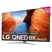LG Televisor LG 8K QNED Mini LED, Procesador Inteligente de Máxima Potencia 8K α9 Gen 5 con IA, compatible con el 100% de formatos HDR, HDR Dolby Vision y Dolby Atmos, Smart TV webOS22, perfecto para Gaming., 86QNED996QB