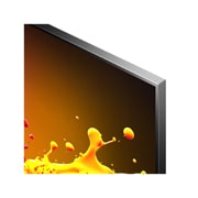 Close-up of the top edge of LG QNED TV, QNED99