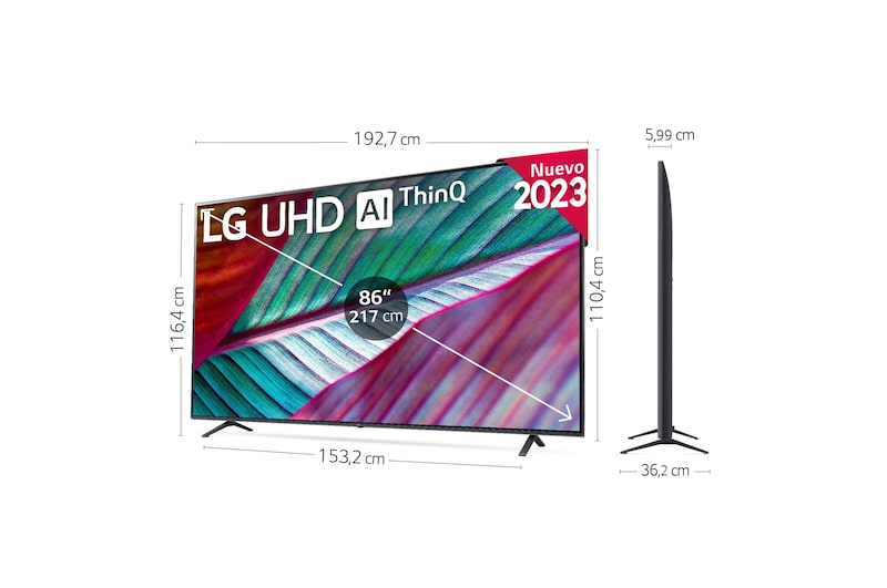 LG TV LG  UHD 4K de 86'' Serie 78, Procesador Alta Potencia, HDR10 / Dolby Digital Plus, Smart TV webOS23., 86UR78006LB