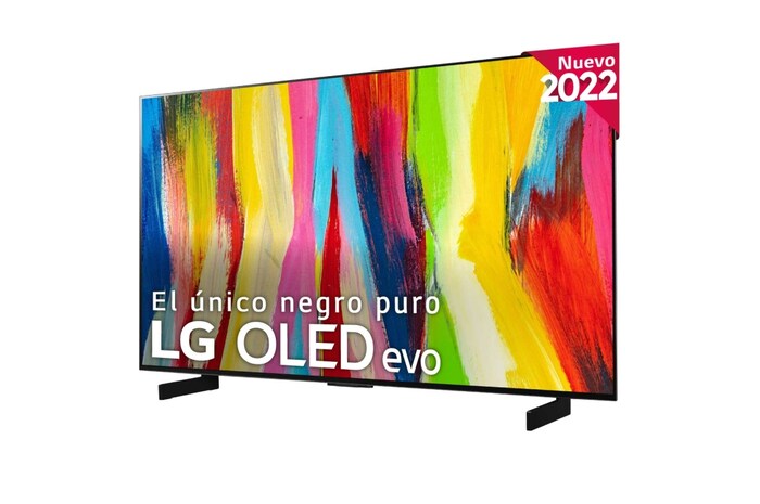 LG Televisor LG  4K OLED evo, Procesador Inteligente de Máxima Potencia 4K a9 Gen 5 con IA, compatible con el 100% de formatos HDR, HDR Dolby Vision, Dolby Atmos, Smart TV webOS22, el mejor TV para Gaming., OLED42C24LA