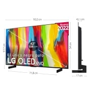 LG Televisor LG  4K OLED evo, Procesador Inteligente de Máxima Potencia 4K a9 Gen 5 con IA, compatible con el 100% de formatos HDR, HDR Dolby Vision, Dolby Atmos, Smart TV webOS22, el mejor TV para Gaming., OLED42C24LA