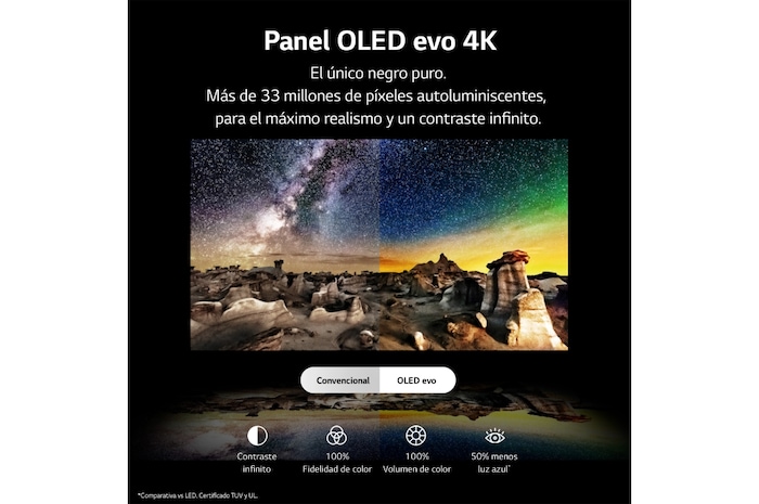 LG TV LG OLED evo 4K de 42'' C3, Procesador Máxima Potencia, Dolby Vision / Dolby ATMOS, Smart TV webOS23, el mejor TV para Gaming., OLED42C35LA