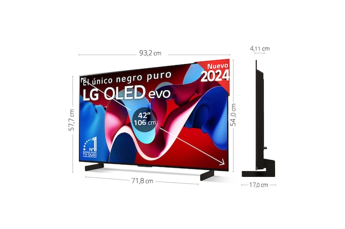 LG Outlet 42 pulgadas Smart TV LG OLED evo AI C4 4K 2024, OLED42C44LA.OUTLET