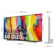 LG TV LG  4K OLED evo, Procesador Inteligente de Máxima Potencia 4K a9 Gen 5 con IA, compatible con el 100% de formatos HDR, HDR Dolby Vision, Dolby Atmos y Filmmaker.  Smart TV webOS22, el Mejor TV para Gaming. , OLED48C26LB