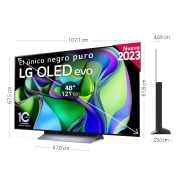 LG TV LG  OLED evo 4K de 48'' C3, Procesador Máxima Potencia, Dolby Vision / Dolby ATMOS, Smart TV webOS23, el mejor TV para Gaming., OLED48C35LA
