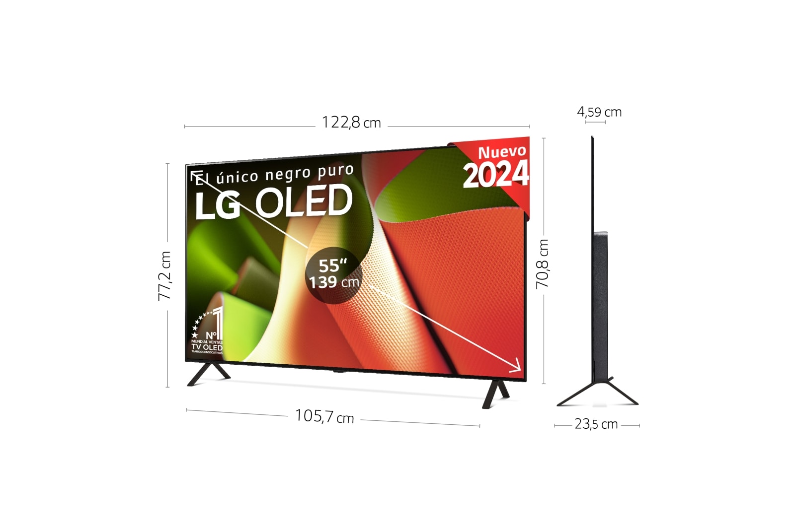 LG 55 pulgadas Smart TV LG OLED AI B4 4K 2024, OLED55B4ELA.AEUD