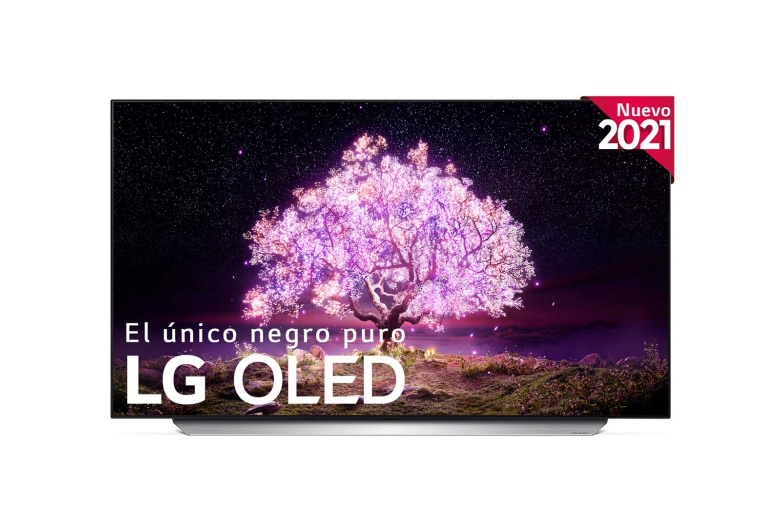 Vista frontal de LG 4K OLED, SmartTV webOS 6.0, Procesador Inteligente 4K α9 Gen4 con AI, HDR Dolby Vision, DOLBY ATMOS [Clase de eficiencia energética G] OLED55C15LA