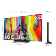 LG Televisor LG  4K OLED evo, Procesador Inteligente de Máxima Potencia 4K a9 Gen 5 con IA, compatible con el 100% de formatos HDR, HDR Dolby Vision, Dolby Atmos, Smart TV webOS22, el mejor TV para Gaming., OLED55C24LA