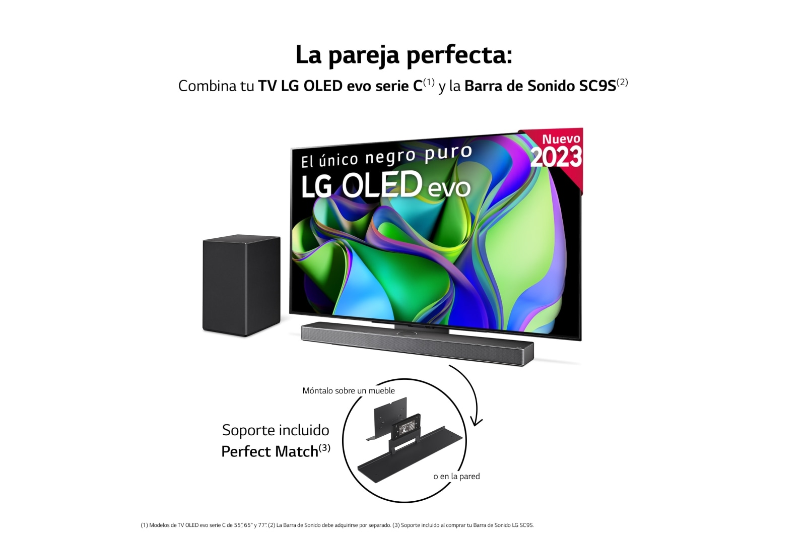 LG TV LG  OLED evo 4K de 55'' C3, Procesador Máxima Potencia, Dolby Vision / Dolby ATMOS, Smart TV webOS23, el mejor TV para Gaming., OLED55C36LC