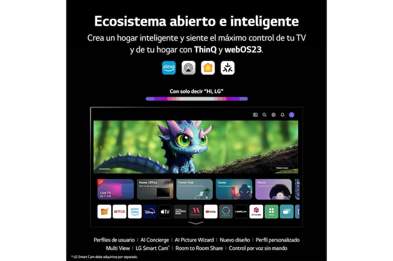 LG TV LG  OLED evo 4K de 55'' C3, Procesador Máxima Potencia, Dolby Vision / Dolby ATMOS, Smart TV webOS23, el mejor TV para Gaming., OLED55C36LC