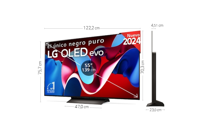 LG 55 pulgadas Smart TV LG OLED evo AI C4 4K 2024, OLED55C46LA