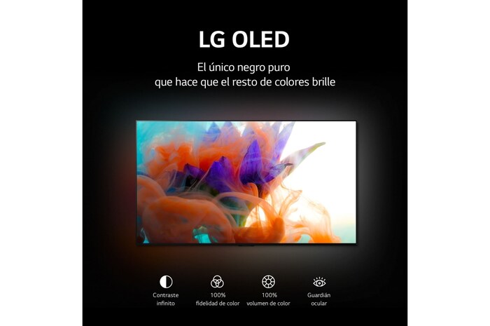 LG Televisor LG 4K OLED, Procesador Inteligente de Máxima Potencia 4K a9 Gen 5 con IA, compatible con el 100% de formatos HDR, HDR Dolby Vision, Dolby Atmos, Smart TV webOS22, el mejor TV para Gaming., OLED55CS6LA