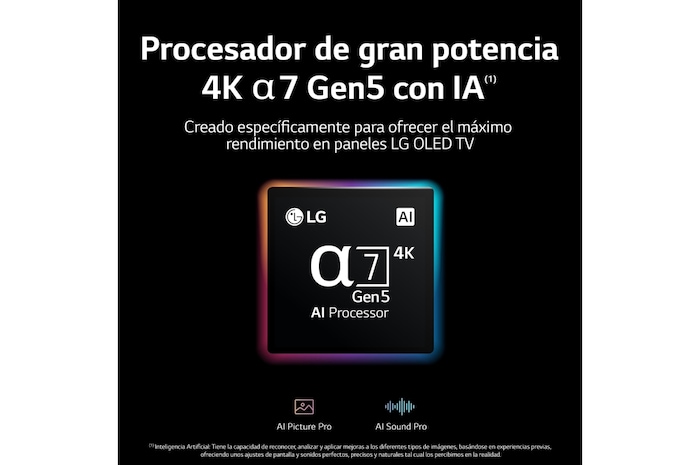 LG Televisor LG 4K OLED, Procesador Inteligente de Máxima Potencia 4K a9 Gen 5 con IA, compatible con el 100% de formatos HDR, HDR Dolby Vision, Dolby Atmos, Smart TV webOS22, el mejor TV para Gaming., OLED55CS6LA