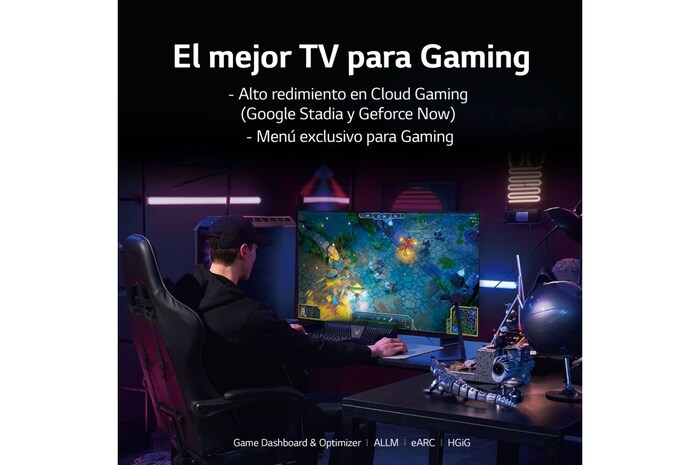LG Televisor LG 4K OLED, Procesador Inteligente de Máxima Potencia 4K a9 Gen 5 con IA, compatible con el 100% de formatos HDR, HDR Dolby Vision, Dolby Atmos, Smart TV webOS22, el mejor TV para Gaming., OLED55CS6LA