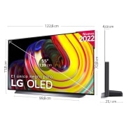LG Televisor LG  4K OLED, Procesador Inteligente de Máxima Potencia 4K a9 Gen 5 con IA, compatible con el 100% de formatos HDR, HDR Dolby Vision, Dolby Atmos, Smart TV webOS22, el mejor TV para Gaming., OLED55CS6LA