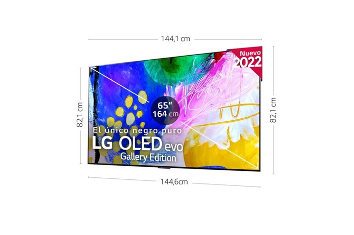 LG Televisor LG  4K OLED evo Gallery Edition, Procesador Inteligente de Máxima Potencia 4K a9 Gen 5 con IA, compatible con el 100% de formatos HDR, HDR Dolby Vision, Dolby Atmos, Smart TV webOS22, el mejor TV para Gaming. Ideal para colgar en la pared, OLED55G23LA