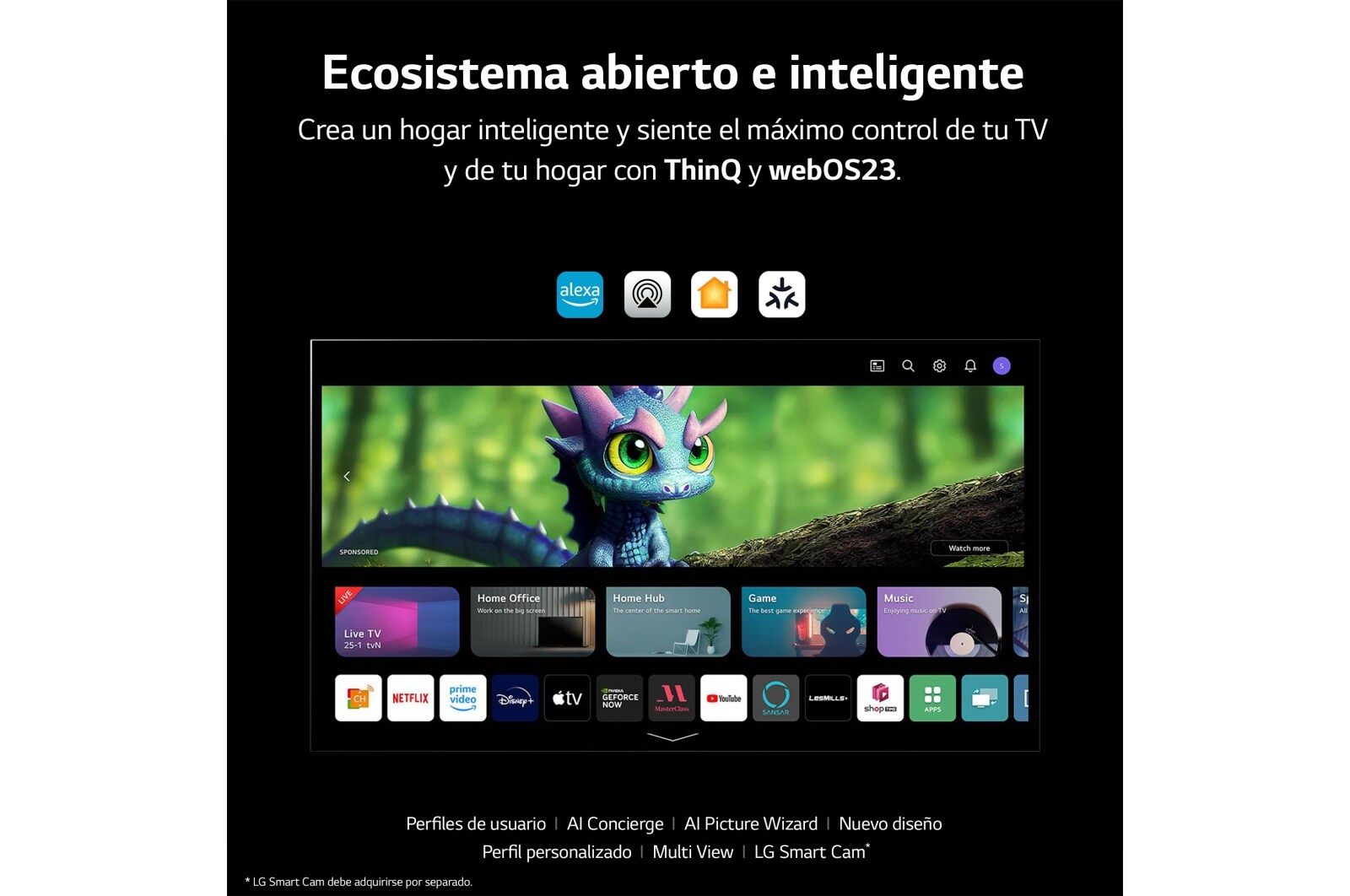 LG TV LG  OLED 4K de 65'' B3, Procesador Gran Potencia, Dolby Vision / Dolby ATMOS, Smart TV webOS23, perfecto para Gaming., OLED65B36LA