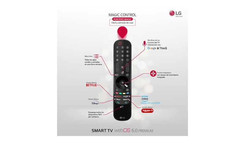 LG 4K OLED, SmartTV webOS 6.0, Procesador Inteligente 4K α9 Gen4 con AI, HDR Dolby Vision, DOLBY ATMOS [Clase de eficiencia energética G], OLED65C14LB