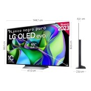 LG TV LG  OLED evo 4K de 65'' C3, Procesador Máxima Potencia, Dolby Vision / Dolby ATMOS, Smart TV webOS23, el mejor TV para Gaming., OLED65C34LA