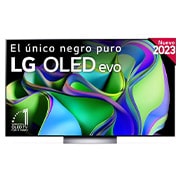 LG TV LG  OLED evo 4K de 65'' C3, Procesador Máxima Potencia, Dolby Vision / Dolby ATMOS, Smart TV webOS23, el mejor TV para Gaming., Front view with LG OLED evo and 10 Years World No.1 OLED Emblem on screen., OLED65C35LA