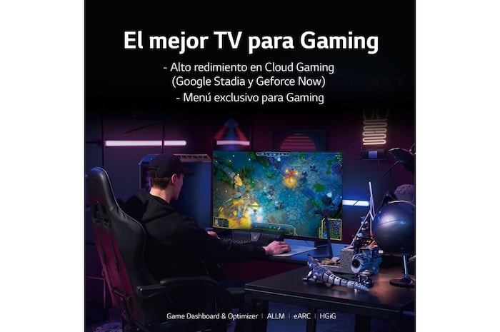 LG Televisor LG  4K OLED, Procesador Inteligente de Máxima Potencia 4K a9 Gen 5 con IA, compatible con el 100% de formatos HDR, HDR Dolby Vision, Dolby Atmos, Smart TV webOS22, el mejor TV para Gaming., OLED65CS6LA