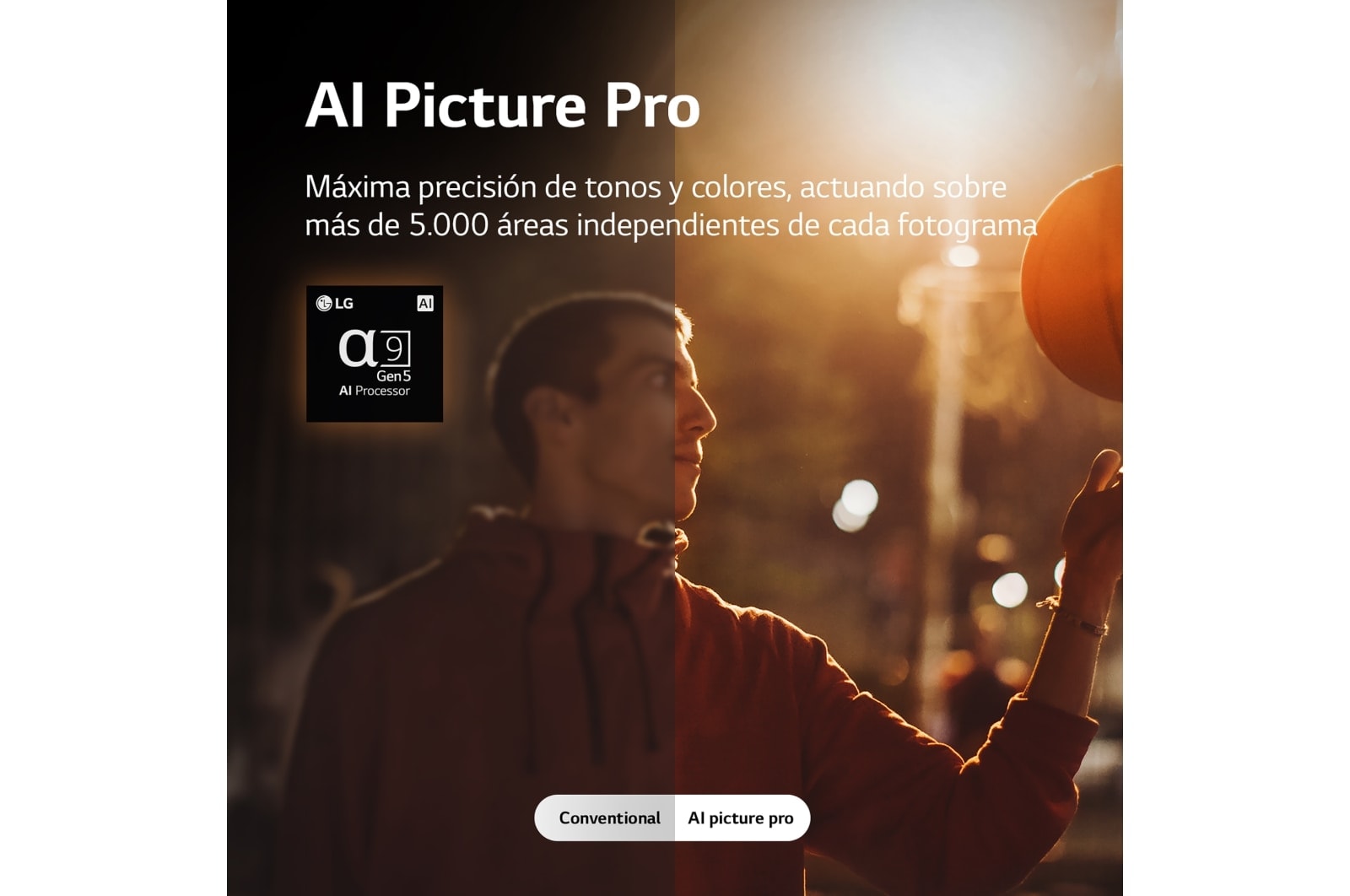 LG Outlet Televisor LG 4K OLED evo Gallery Edition, Procesador Inteligente de Máxima Potencia 4K a9 Gen 5 con IA, compatible con el 100% de formatos HDR, OLED65G23LA.OUTLET