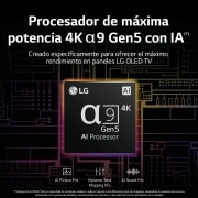 LG Televisor LG  4K OLED evo Gallery Edition, Procesador Inteligente de Máxima Potencia 4K a9 Gen 5 con IA, compatible con el 100% de formatos HDR, HDR Dolby Vision, Dolby Atmos, Smart TV webOS22, el mejor TV para Gaming. Ideal para colgar en la pared, OLED65G26LA