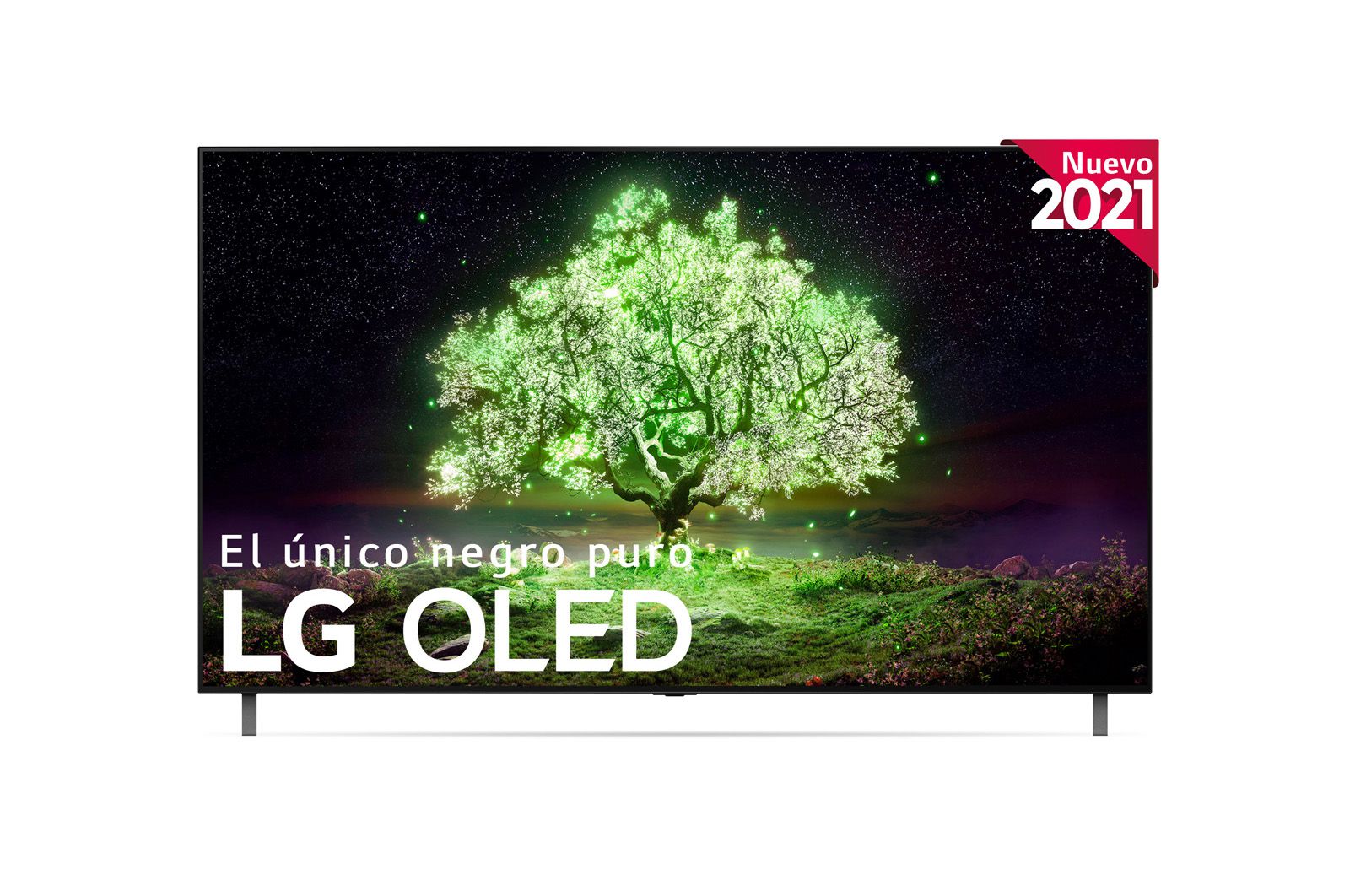 Vista frontal de LG 4K OLED, SmartTV webOS 6.0, Procesador Inteligente 4K α7 Gen4 con AI, HDR Dolby Vision, DOLBY ATMOS [Clase de eficiencia energética G] OLED77A16LA