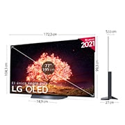 LG 4K OLED, SmartTV webOS 6.0, Procesador Inteligente 4K α7 Gen4 con AI, El Mejor TV Para gaming, Compatible con el 100% de formatos HDR, HDR Dolby Vision, DOLBY ATMOS [Clase de eficiencia energética G], OLED77B16LA