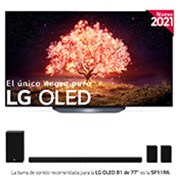 LG 4K OLED, SmartTV webOS 6.0, Procesador Inteligente 4K α7 Gen4 con AI, El Mejor TV Para gaming, Compatible con el 100% de formatos HDR, HDR Dolby Vision, DOLBY ATMOS [Clase de eficiencia energética G], OLED77B16LA