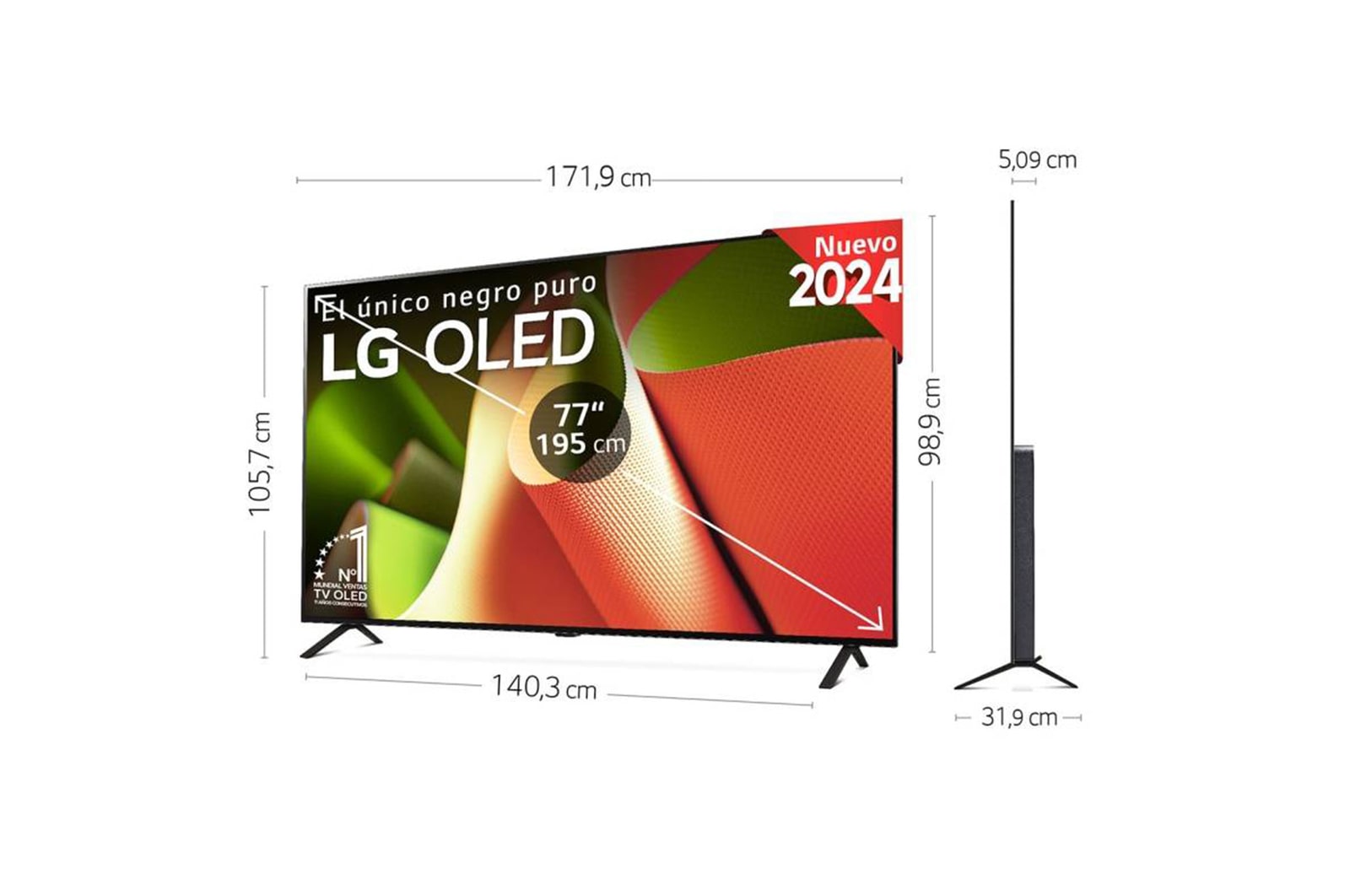 LG 77 pulgadas Smart TV LG OLED B4 4K 2024, OLED77B42LA