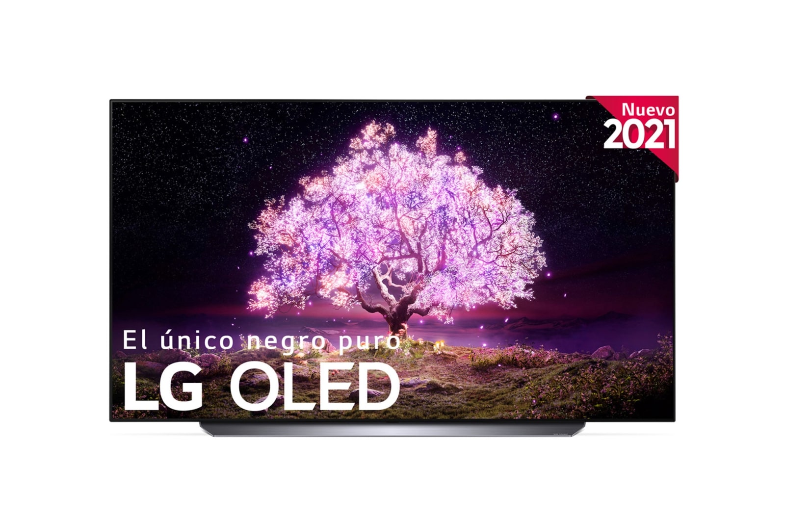 Vista frontal de LG 4K OLED, SmartTV webOS 6.0, Procesador Inteligente 4K α9 Gen4 con AI, HDR Dolby Vision, DOLBY ATMOS [Clase de eficiencia energética G] OLED77C14LB