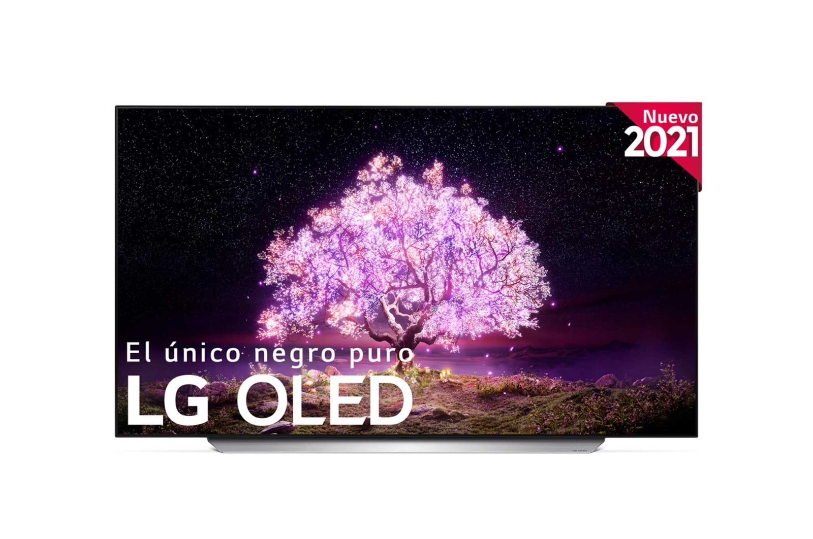 Vista frontal de LG 4K OLED, SmartTV webOS 6.0, Procesador Inteligente 4K α9 Gen4 con AI, HDR Dolby Vision, DOLBY ATMOS [Clase de eficiencia energética G] OLED77C15LA