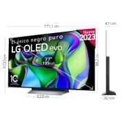 LG TV LG  OLED evo 4K de 77'' C3, Procesador Máxima Potencia, Dolby Vision / Dolby ATMOS, Smart TV webOS23, el mejor TV para Gaming., OLED77C34LA