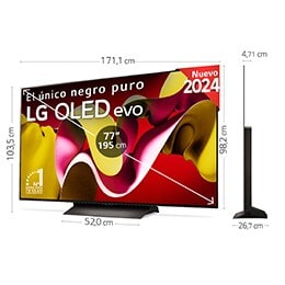 LG 77 pulgadas Smart TV LG OLED evo AI C4 4K 2024 + Barra de sonido inteligente LG SC9S, OLED77C4LA.ESB