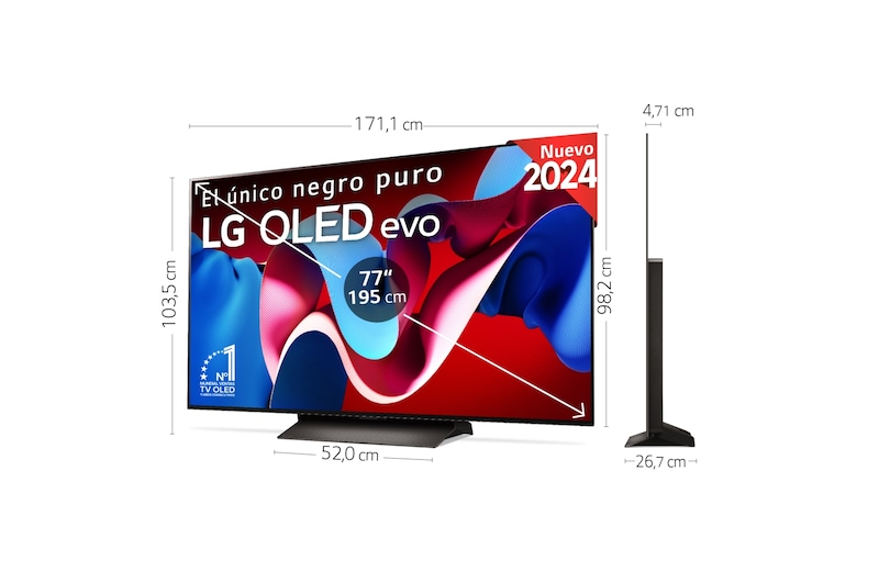 LG 77 pulgadas Smart TV LG OLED evo AI C4 4K 2024, OLED77C46LA