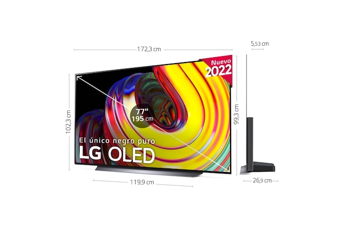 LG Televisor LG  4K OLED, Procesador Inteligente de Máxima Potencia 4K a9 Gen 5 con IA, compatible con el 100% de formatos HDR, HDR Dolby Vision, Dolby Atmos, Smart TV webOS22, el mejor TV para Gaming. , OLED77CS6LA