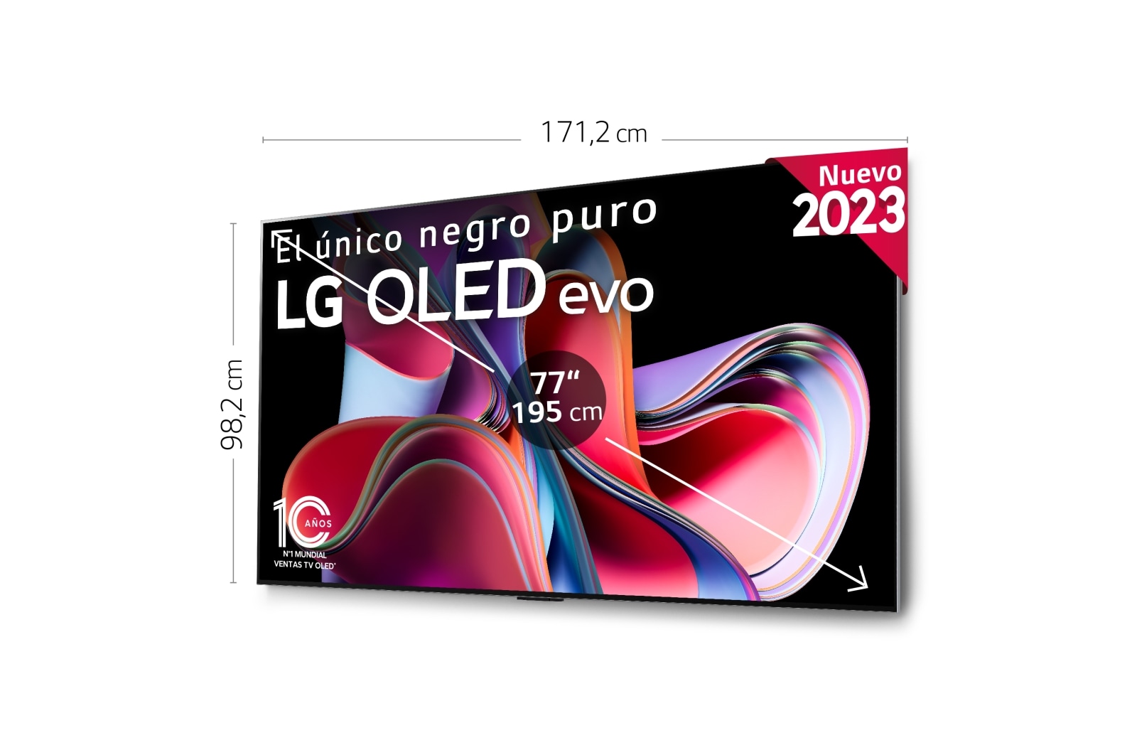 LG TV LG OLED evo 4K de 77'' G3, Procesador Máxima Potencia, Dolby Vision / Dolby ATMOS, Smart TV webOS23, el mejor TV para Gaming. Perfecta Integración en Pared., OLED77G36LA