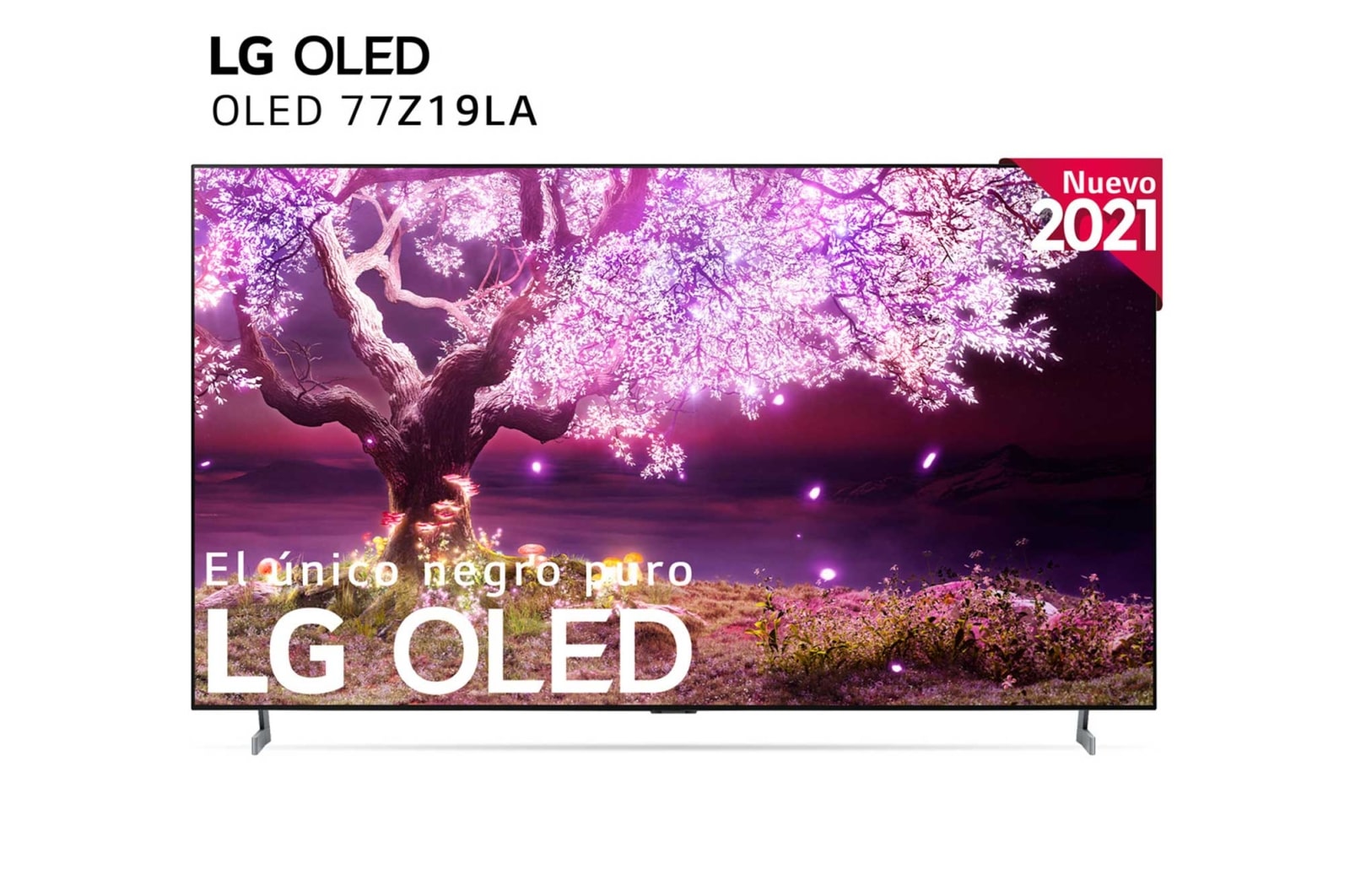Vista frontal de LG SIGNATURE 8K OLED, SmartTV webOS 6.0, Procesador Inteligente 8K α9 Gen4 con AI, HDR Dolby Vision, DOLBY ATMOS [Clase de eficiencia energética G] OLED77Z19LA