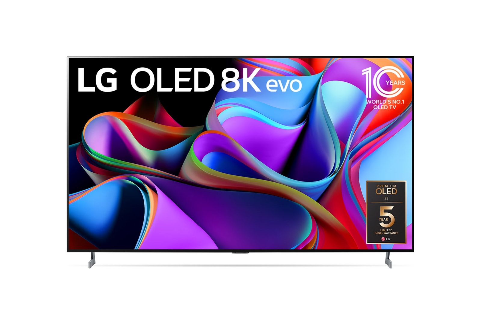 Vista frontal de TV LG SIGNATURE OLED evo 8K de 77&#39;&#39; Z3, Procesador Máxima Potencia, Dolby Vision / Dolby ATMOS, Smart TV webOS23, el mejor TV para Gaming. OLED77Z39LA