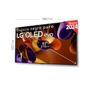 Vista frontal de TV LG OLED evo 4K de 83&#34; G4 &#43; Barra de Sonido Inteligente LG SG10TY OLED83G45LW.ESB