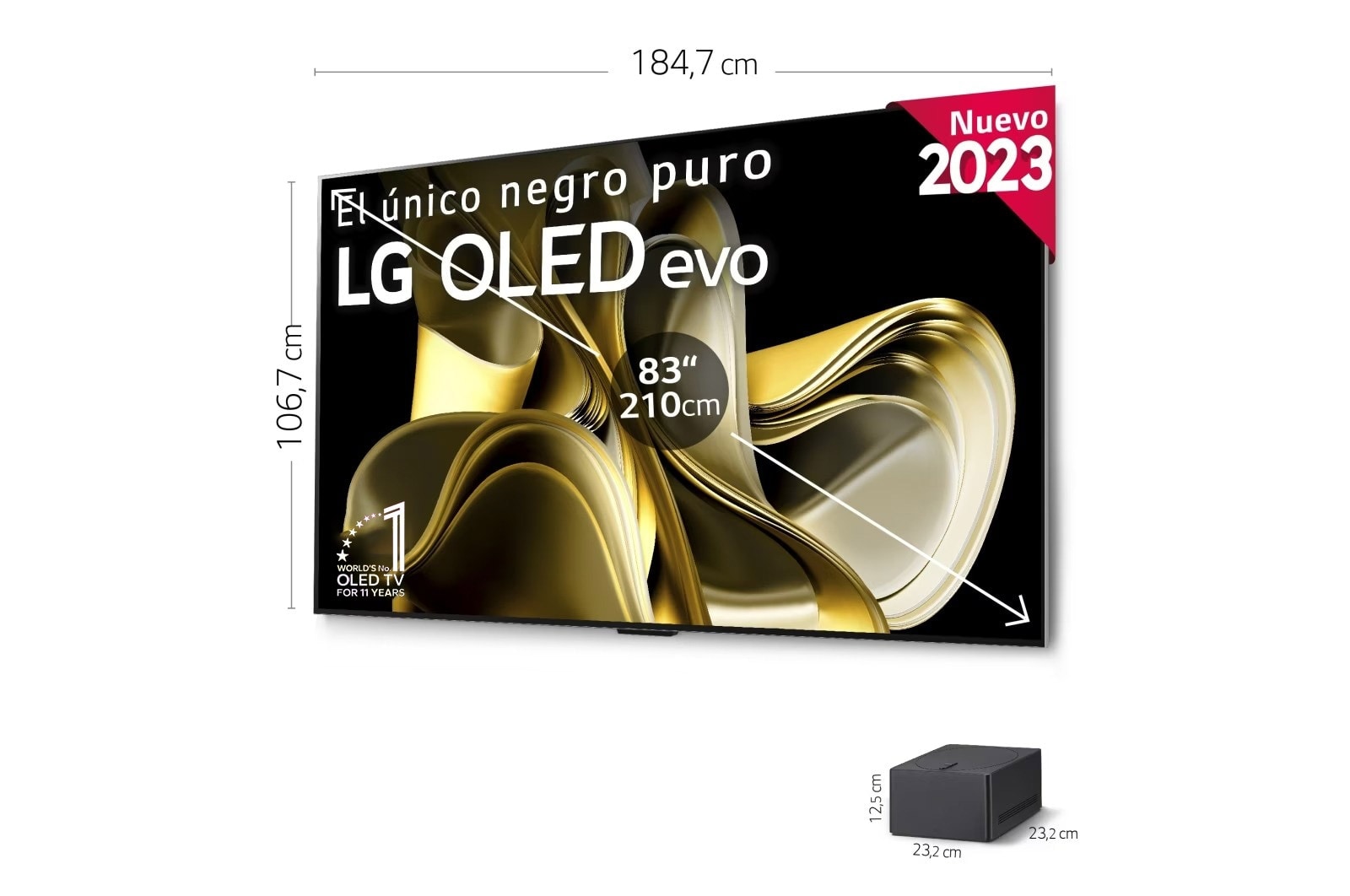 LG 83 pulgadas TV LG OLED evo 4K M3 Inalámbrico con Smart TV webOS23 actualizable, OLED83M39LA