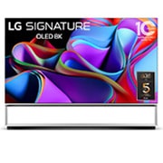 Vista frontal de  TV LG SIGNATURE OLED evo 8K de 88&#39;&#39; Z3, Procesador Máxima Potencia, Dolby Vision / Dolby ATMOS, Smart TV webOS23, el mejor TV para Gaming. OLED88Z39LA