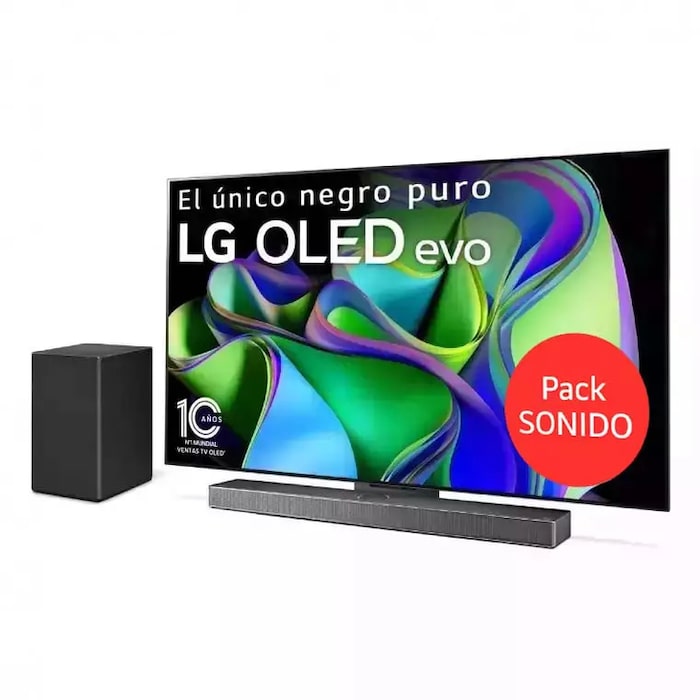 LG TV LG OLED evo 4K de 65'' C35 + Barra de Sonido SC9S valorada en 799€, OLED65C35LA.ESB